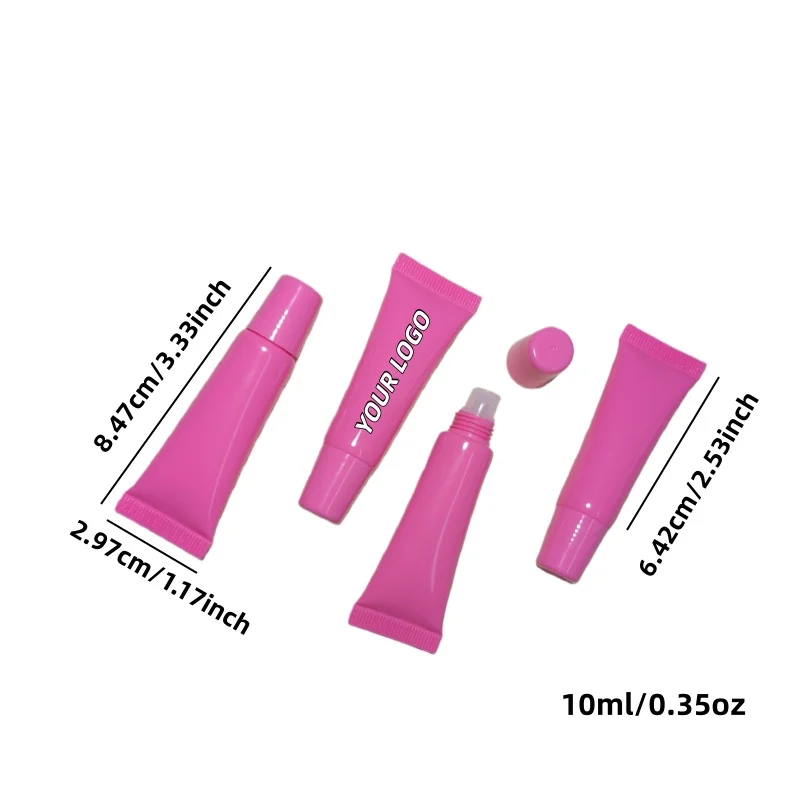 【شعار مخصص】50 قطعة مخصصة 10 مللي غطاء وردي أنبوب الشفاه الوردي يمكن شغلها بأنابيب فارغة مصنع تخصيص دفعة صغيرة #3