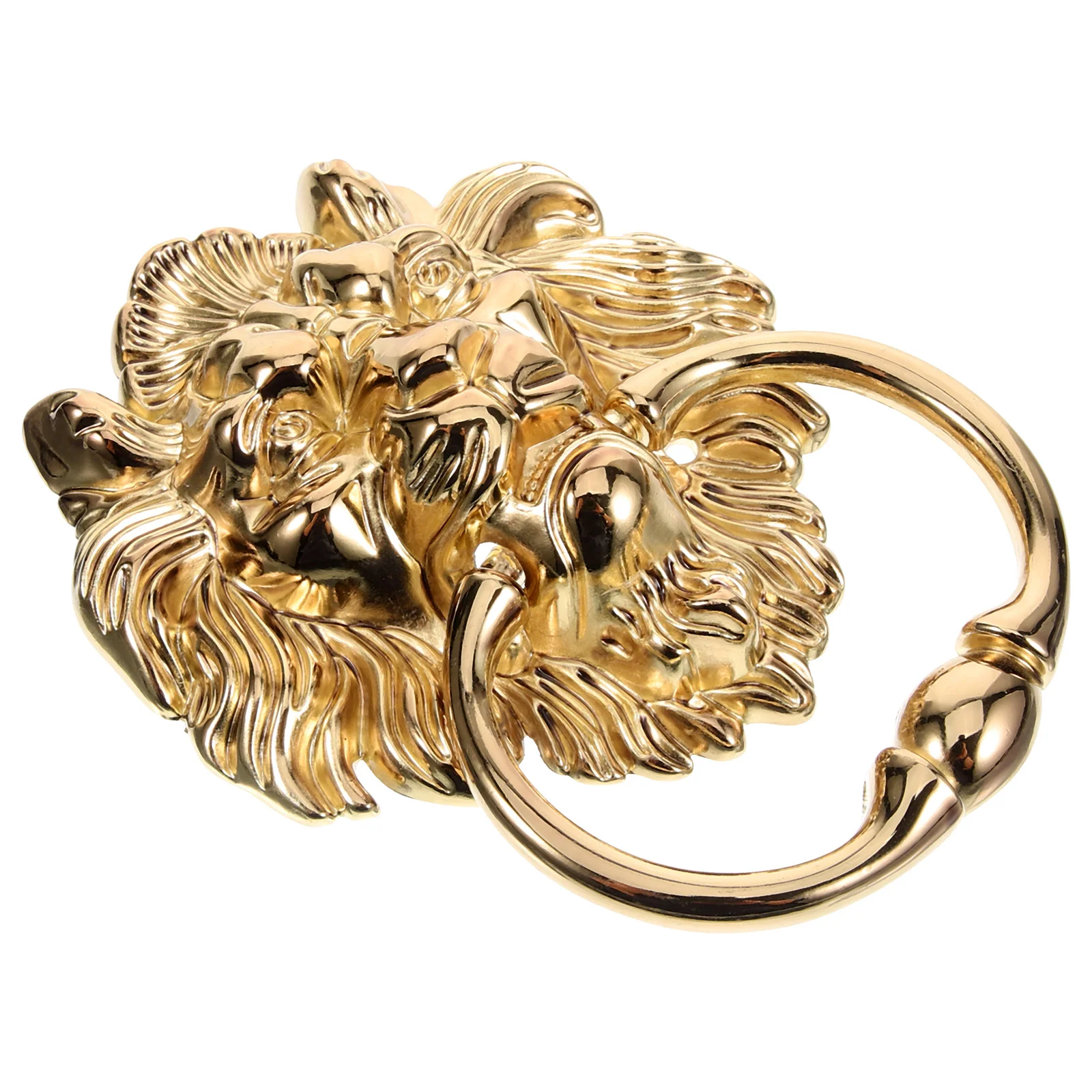 Circular Door Knocker Lion Handle Gold Handles Dresser Decor Gate Pull Head Golden Zinc Alloy