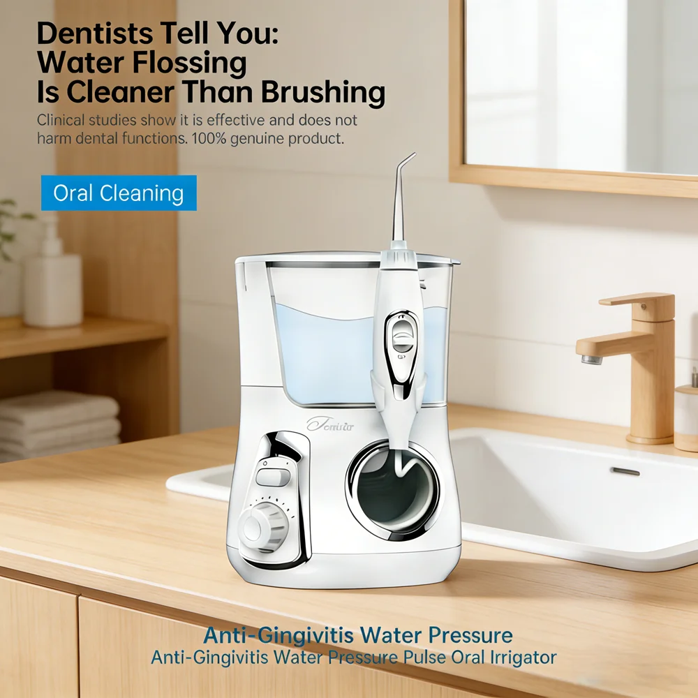 

Домашний электрический ирригатор для полости рта: 10 режимов, 5 насадок, емкость 800 мл, система для чистки зубов