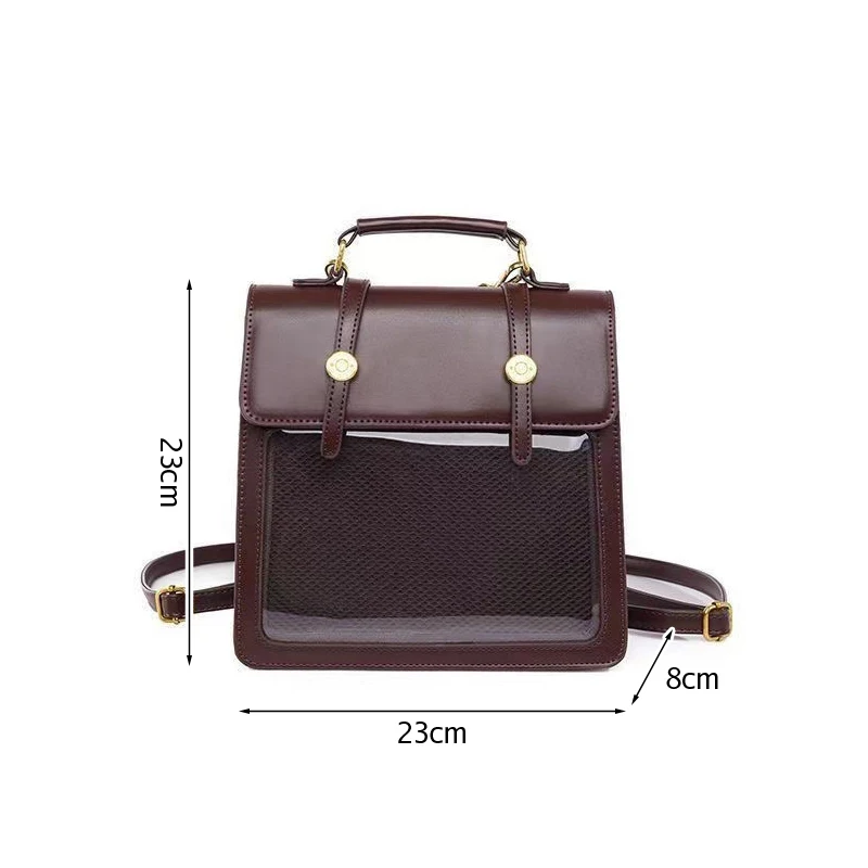 اليابانية JK Itabag شفافة بو الجلود المتناثرة نمط DIY الديكور حقيبة ظهر تحمل على الكتف للنساء الفتيات أنيمي المعرض تأثيري #6