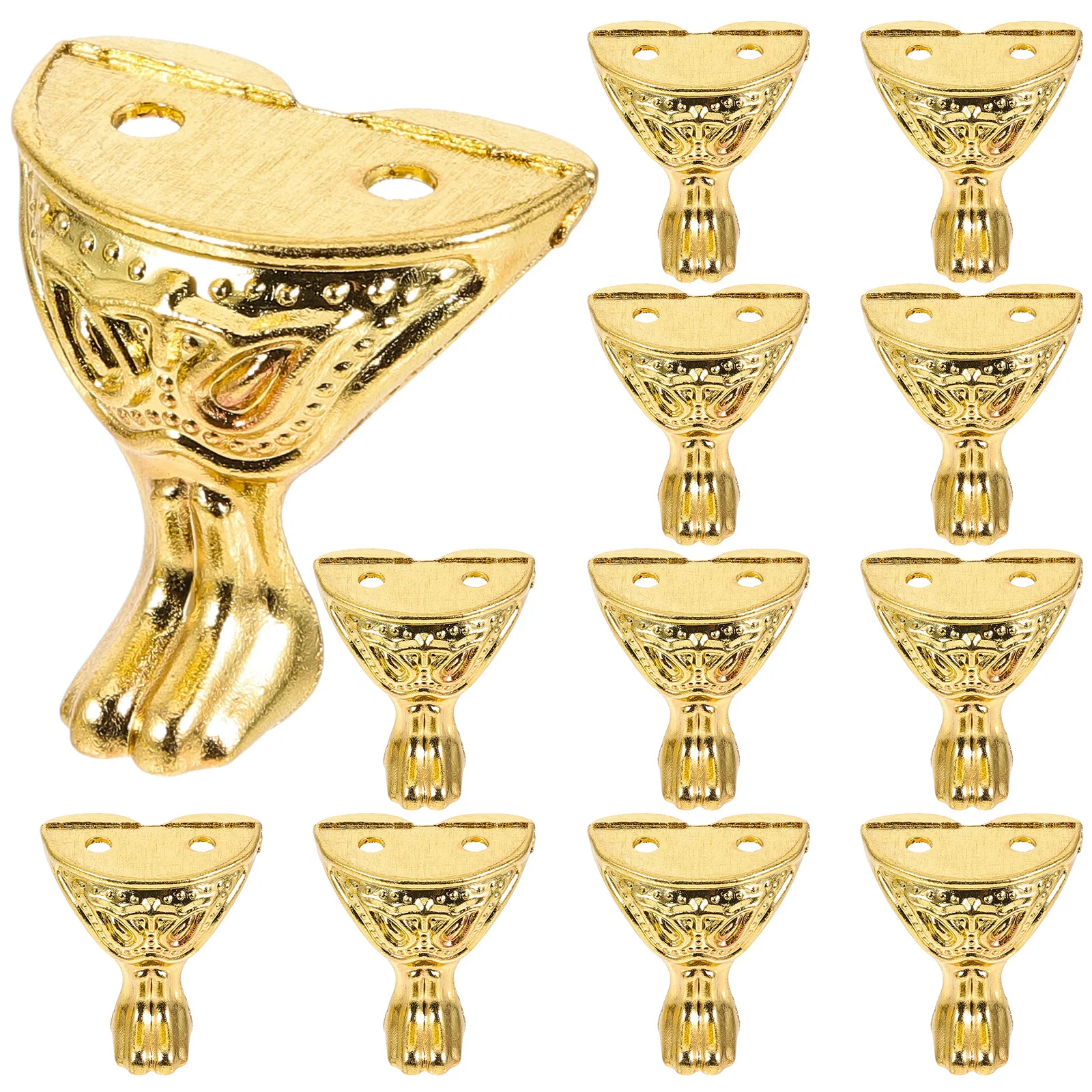 12 個装飾コーナープロテクター亜鉛合金ボックスフィートジュエリーチェスト用木製ケース収納ボックス金属ハードウェア継手