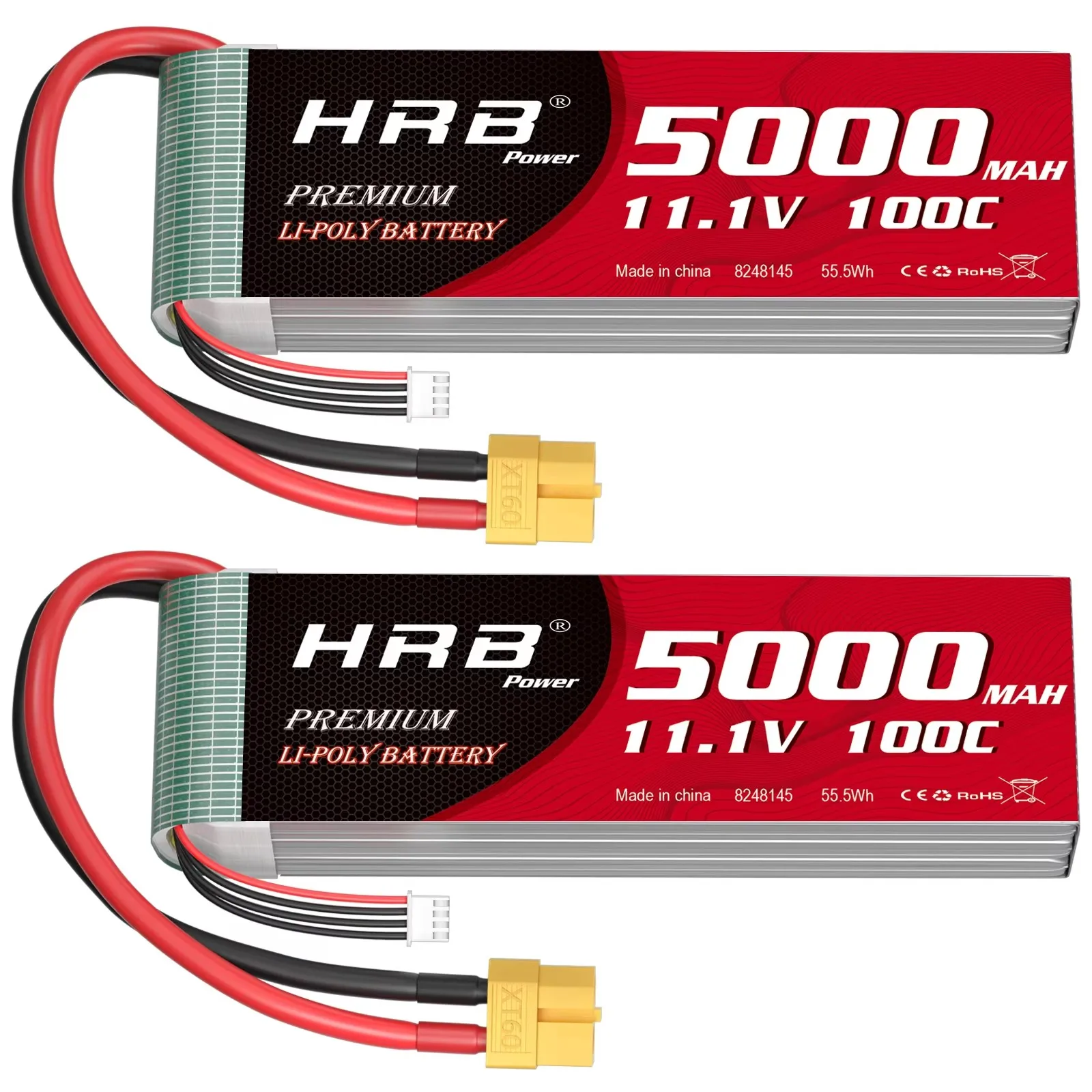 HRB 2S 3S 5S 4S 6S Lipo Batterij 3300mah 4500mah 5000mah 6000mah 7.4V 11.1V 14.8V 18.5V 22.2V XT60 XT90 FPV Vliegtuigen - afbeelding 2