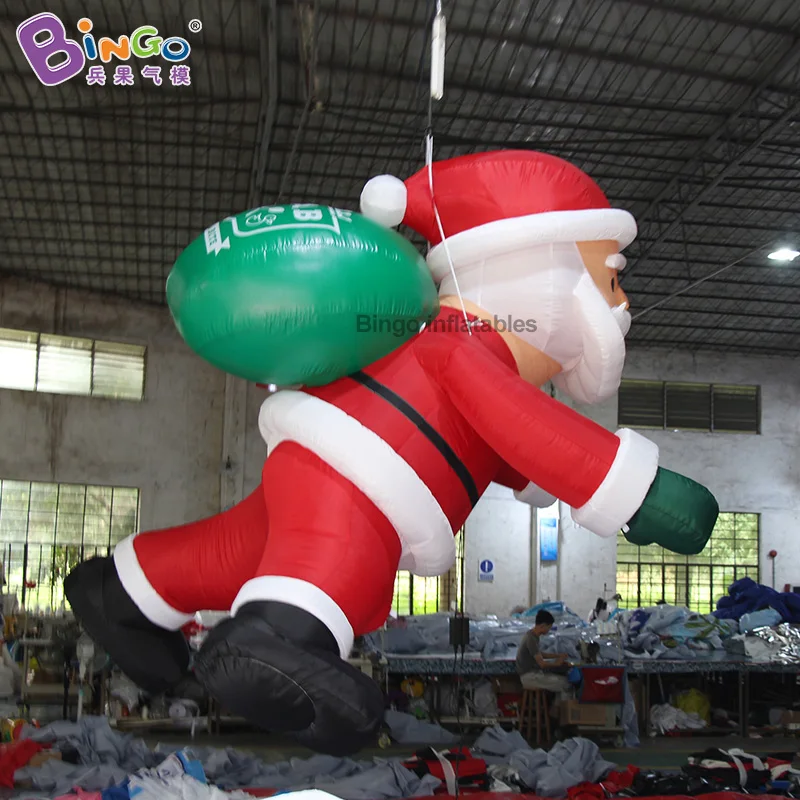 10Ft Inflatable Hanging the wall Santa Claus for Event Decoration / Custom LOGO Santa Balloon Toys for Sale