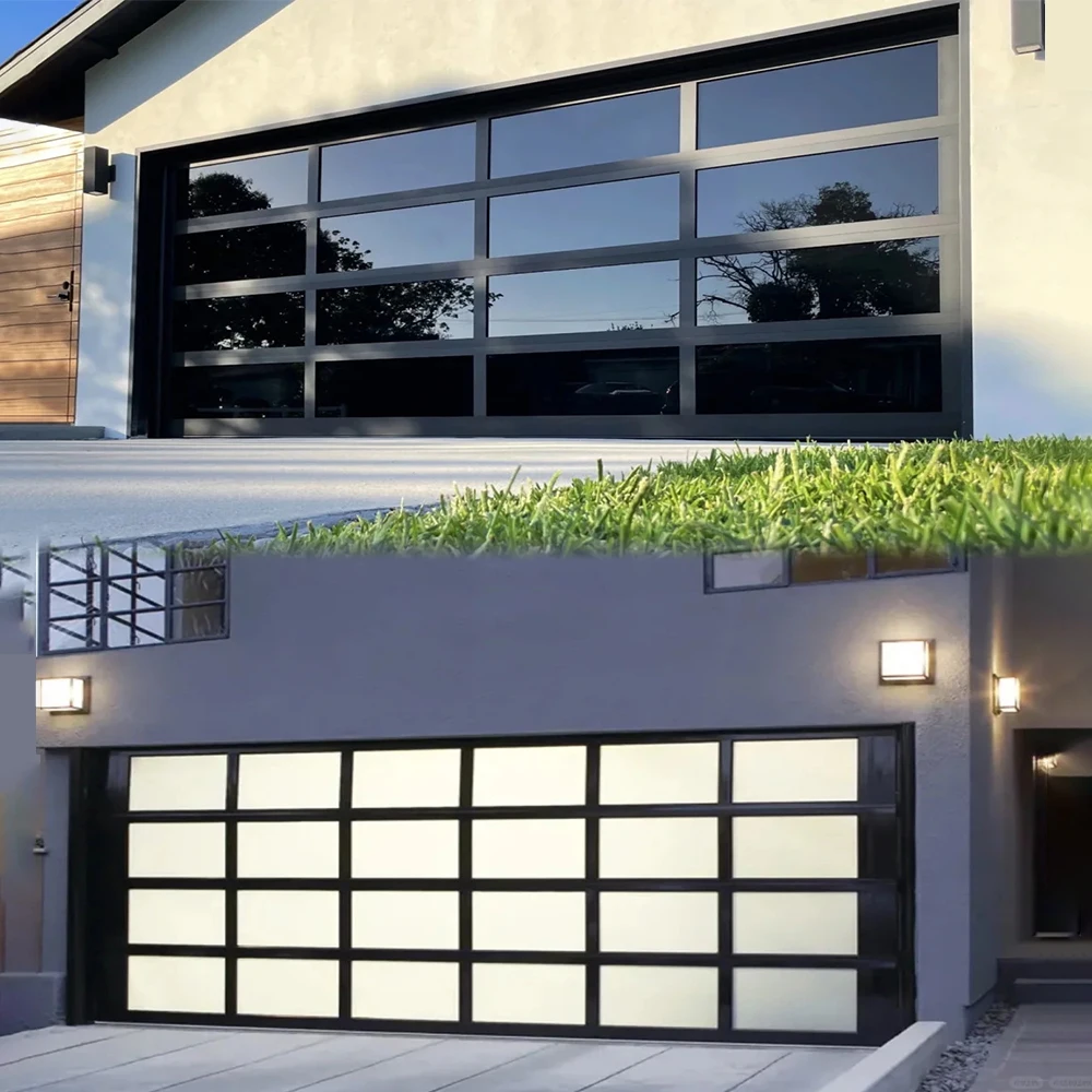 Sixinalu Garage Door Entry Security Building Entrance Bi-Folding Doors Aluminum Profile Double Glazed Custom Home Decor Deposit