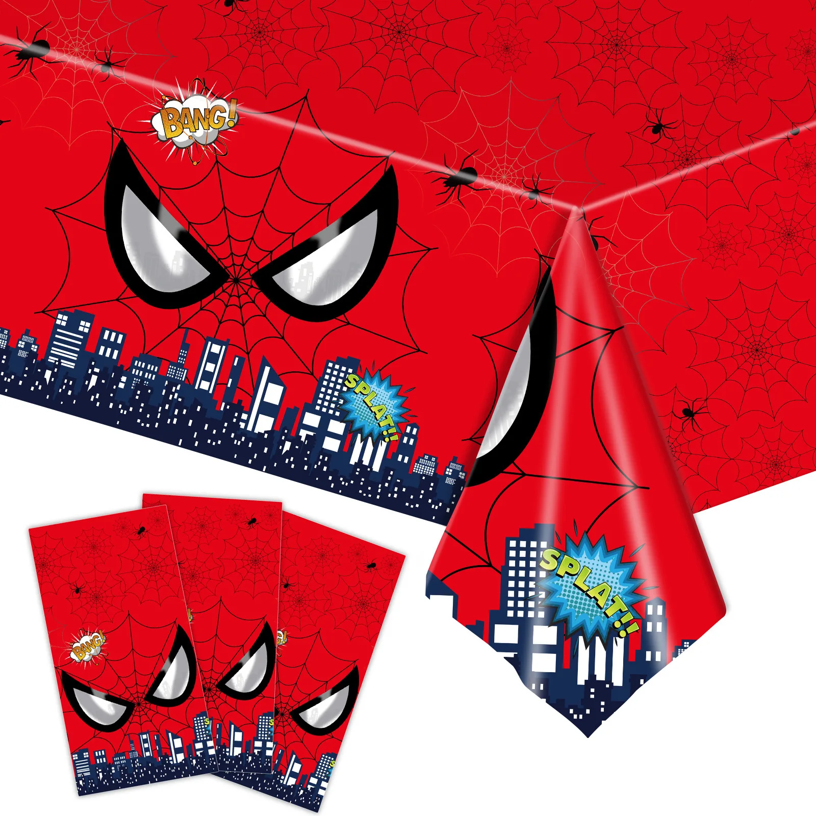 Marvel Heroes SpiderMan Anime suministros de decoración de fiesta, vajilla, bandera, tirar de fondo, tela de látex, globos de película de aluminio