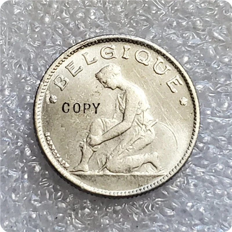 1931,1933 BELGIUM 1 FRANC NICKEL.legend in french Copy Coins