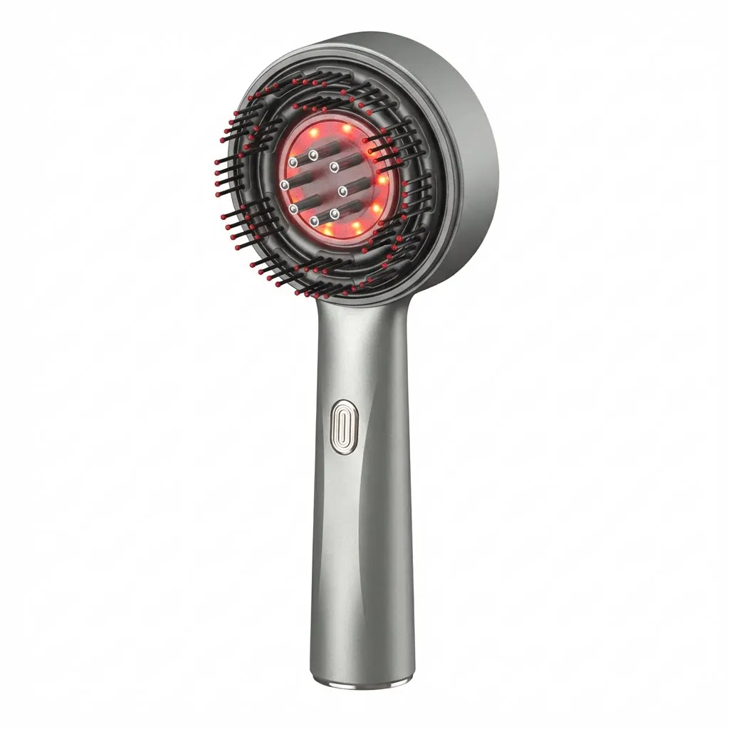 Electric Scalp Massage Comb Red Light Hair Growth Brush Anti Hair Loss Serum Applicator for Home Use