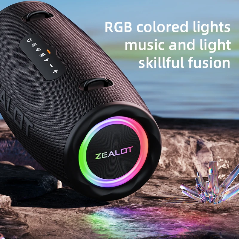 Imagem -05 - Zealot-alto-falante Bluetooth sem Fio Portátil ao ar Livre Subwoofer de Alto Volume Desempenho Sonoro Ipx6 Impermeável Camping S87 80w