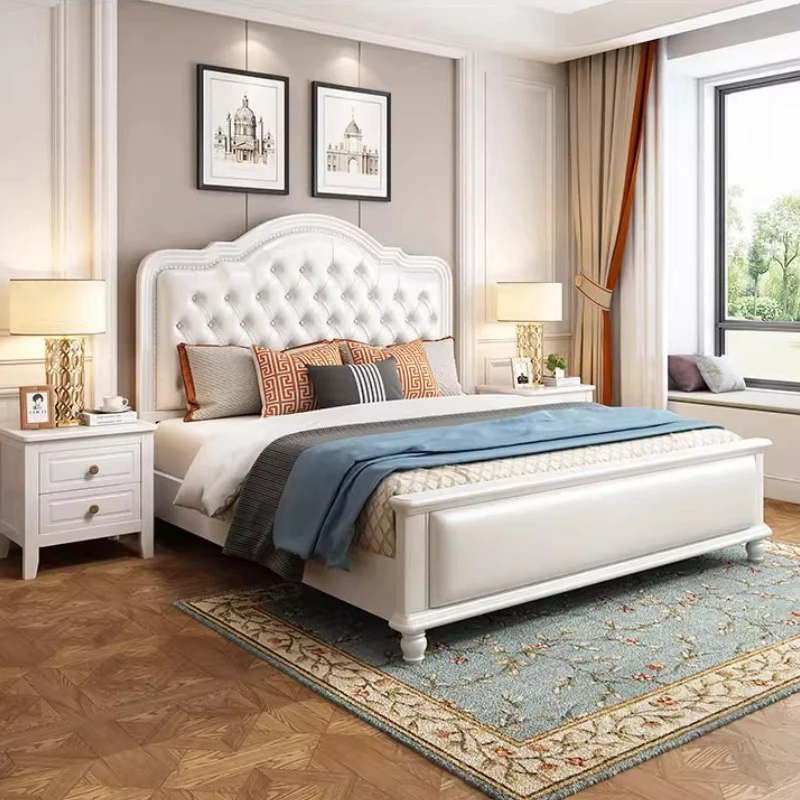 سرير مزدوج فاخر للتخزين على شكل كوين سرير منزلي متين للطالبات سرير مزدوج إسكندنافي أثاث حديث منجد من Letto Matrimoniale