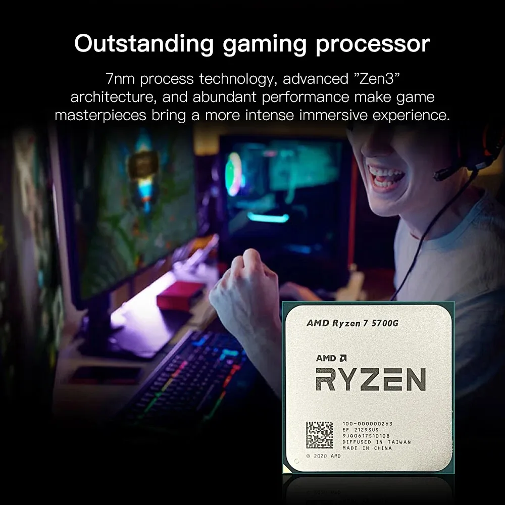 AMD Ryzen 7 5700G 100% gloednieuwe AMD R7 5700G CPU 4,6 GHz 8-core 16-draads 16 MB L3 cache socket AM4 processor zonder pakket
