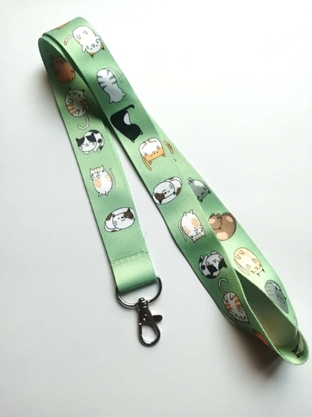 New 1 pcs cartoon cat Lanyards Keys Neck Strap For Card Badge Key Chain Lanyard Key Holder DIY Hang Rope Keyrings