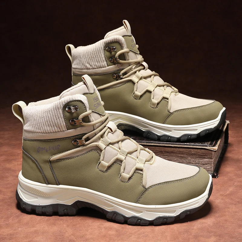 

Модная и удобная противоскользящая обувь на толстой подошве, осень 202, новая мужская повседневная обувь в стиле ретро, уличные высокие мужские ботильоны