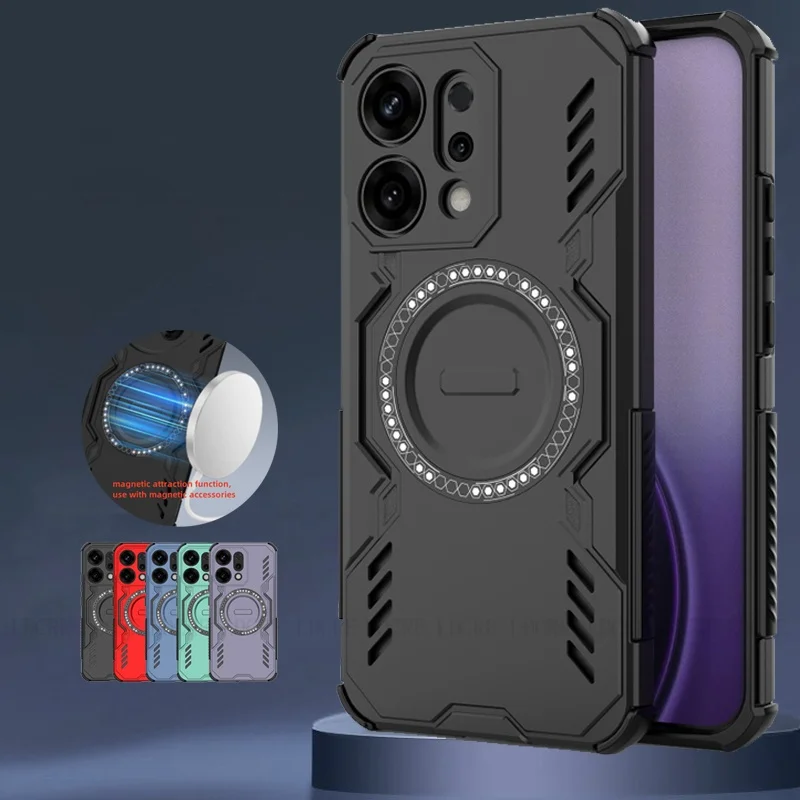 Pour Reno 14 housse OPPO Reno 14 Capas antichoc lentille protection pare-chocs arrière Attraction magnétique Adsorption Fundas Reno 14