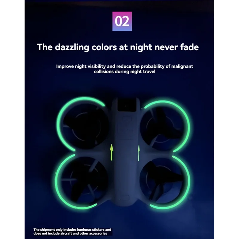 SQPP-الجسم ملصق مضيئة ل DJI Neo المضادة للخدش مقاوم للماء طبقة رقيقة واقية ليلة الطيران ملصقات ل DJI Neo اكسسوارات C