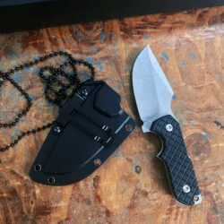 Cuchillo EDC de supervivencia recto full tang con funda kydex