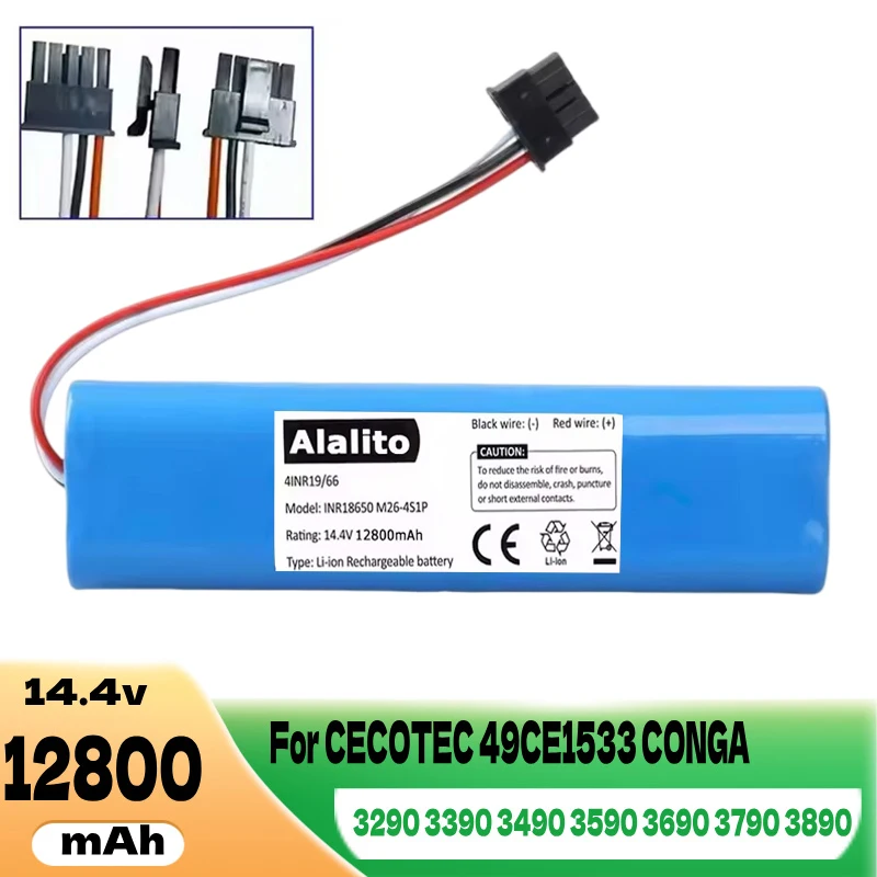 14,4 V 6800 mAh 18650 Lithium-Ionen-Akku für Viomi V2 Pro V-RVCLM21B und Mi Vacuum Mop-P STYJ02YM Roboter-Staubsauger, Ersatzakku