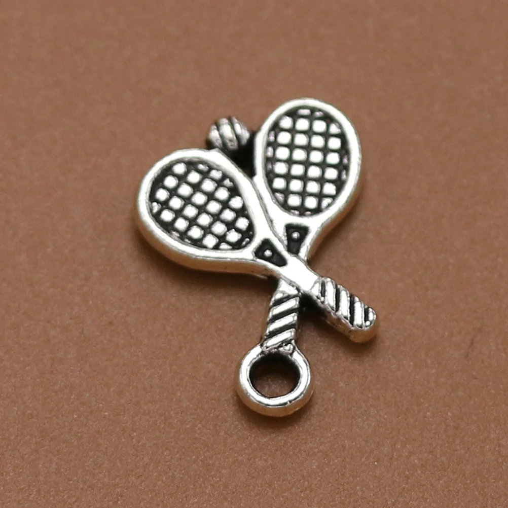 

20Pcs Badminton Racket Pendant Charms Alloy DIY Jewelry Making Necklace Bracelet Keychain Decorative Accessories