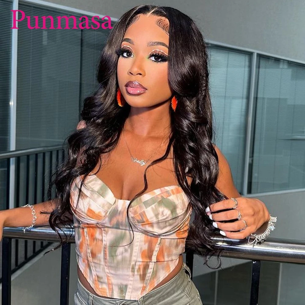 Punmasa Dark Green Body Wave Human Hair Wig 13x6 Transparent Lace Front Wigs for 200% Black Women PrePlucked 13X4 Frontal Wig