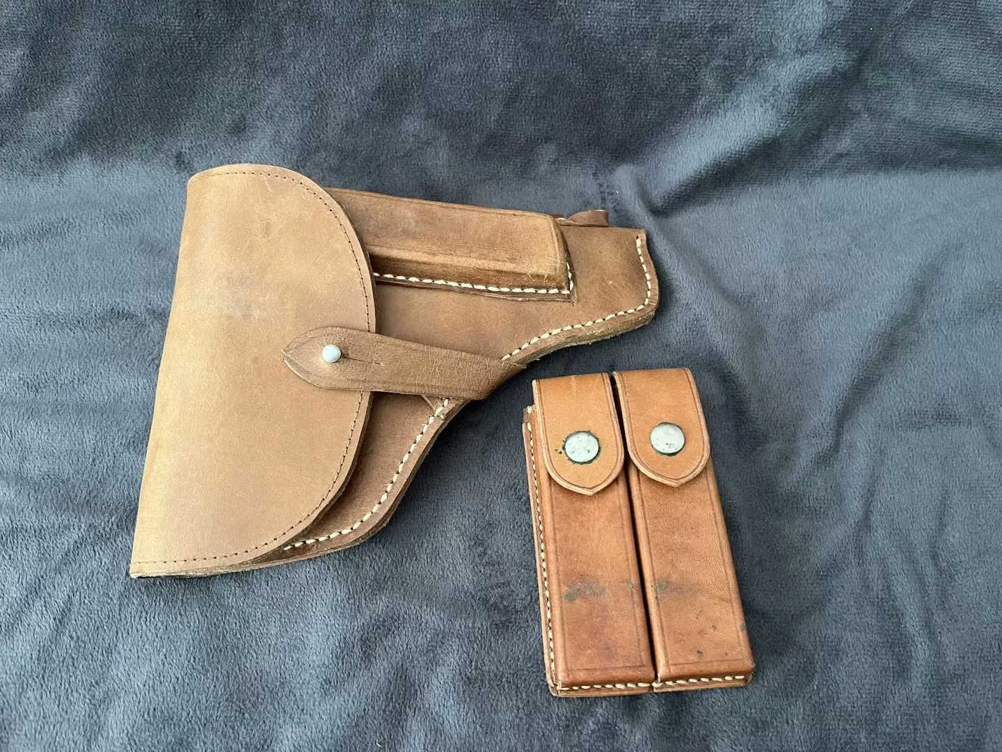Thickened Top Layer Leather Military Style Utility Pouch Tactical Waist Bag by Gongfa Old Goods 59 Style Soviet Makarov PM