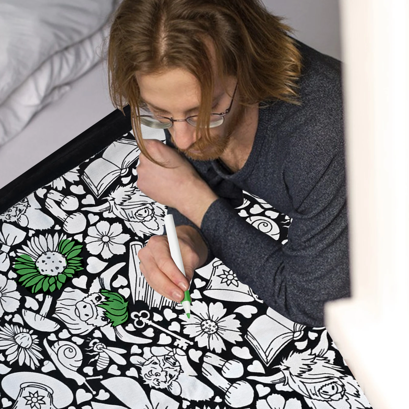 

DIY Coloring Blanket Color Your Own Blanket Fuzzy Velvet Creative Art Project for Holiday Arts Crafts Activity Party