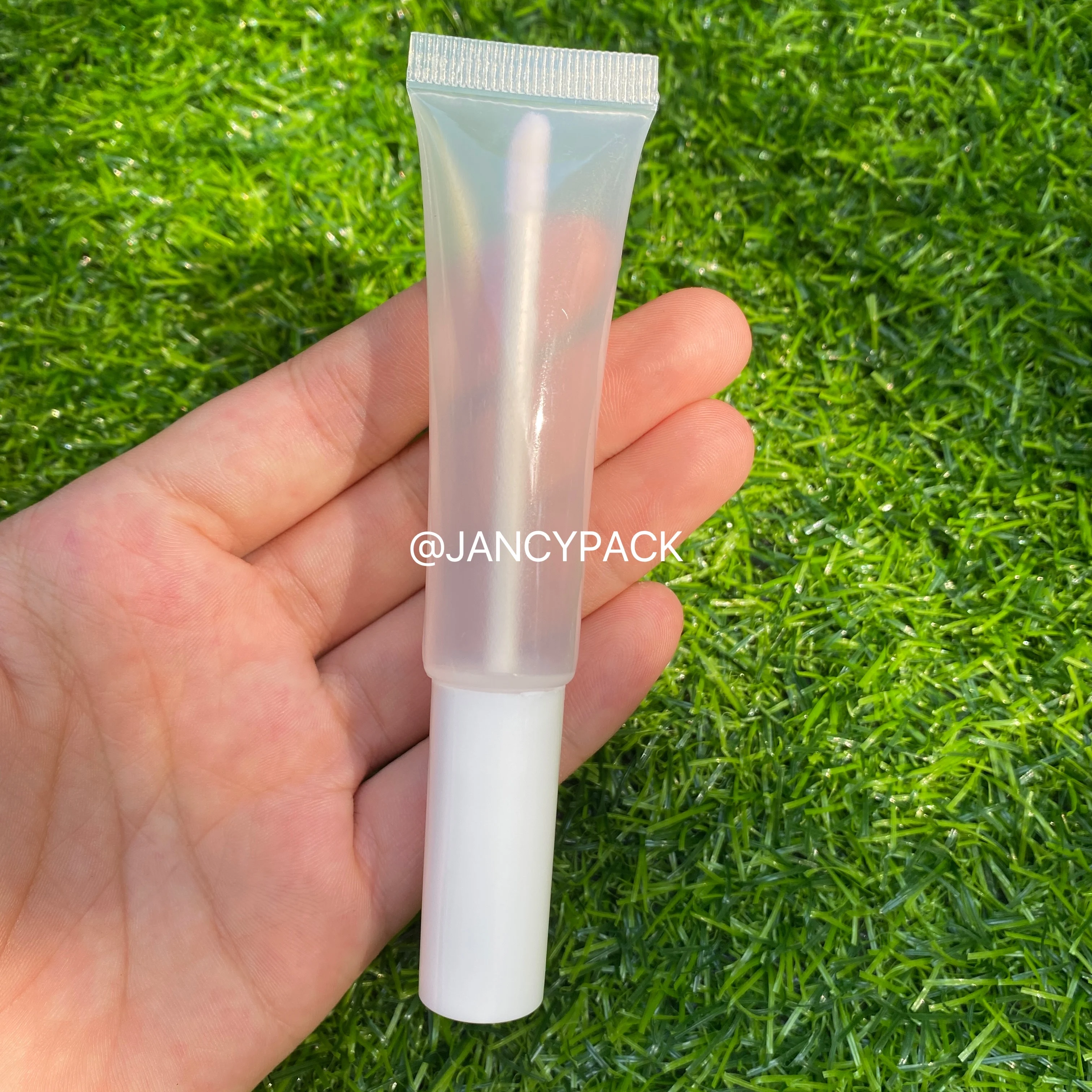 Colorato 15ML trasparente con pennello per labbra bacchetta spremere tubo cosmetico Lipgloss Lip Glaze Packaging balsamo per le labbra strumento per il trucco del tubo morbido