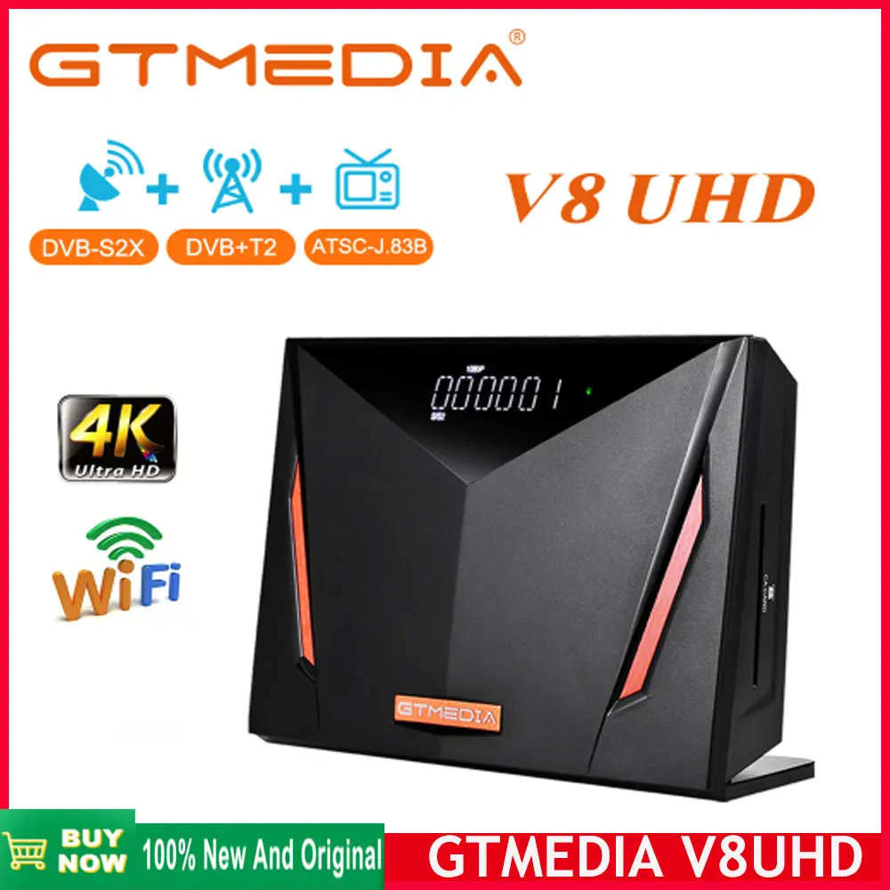 

GTMEDIA V8 UHD DVB-S/S2/S2X,DVB+T/T2/ISDB-T/C Satellite Receiver 4K HD H.265 Built-in 2.4G WIFI Full PowerVu TV Receivers