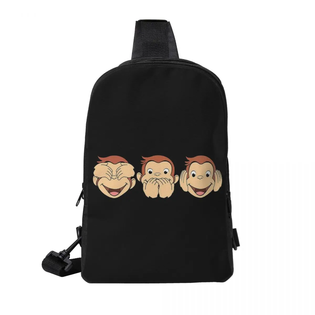 

Curious George Chest Bag Men Sling Crossbody Backpack Chest Bag Traveling Hiking Daypack Shoulder Bag
