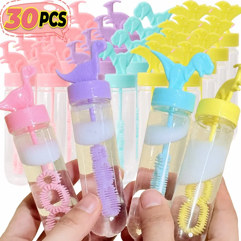 Botella de jabón de burbujas, tubo de varita de dinosaurio, varita transparente, tubos vacíos para boda, fiesta de cumpleaños, juguetes para niños, 5/30 Uds.