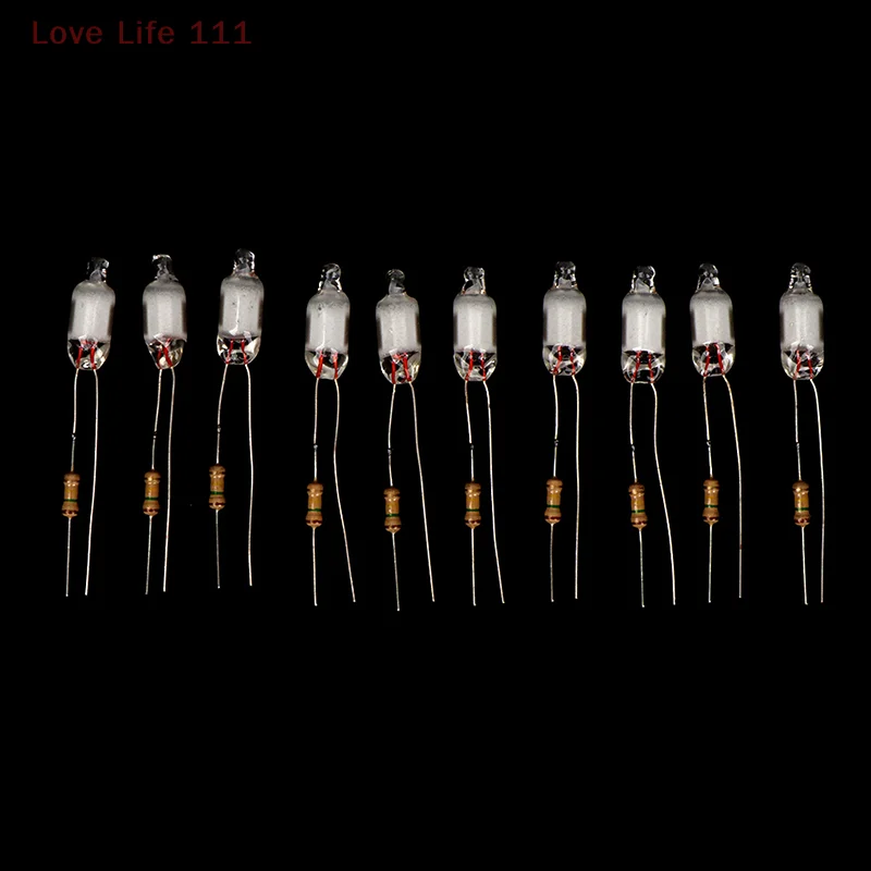 

New 10Pcs Neon Light Bulbs 6*13mm Mini Neon Light Indicator With Resistor 220V Red/Blue/Green