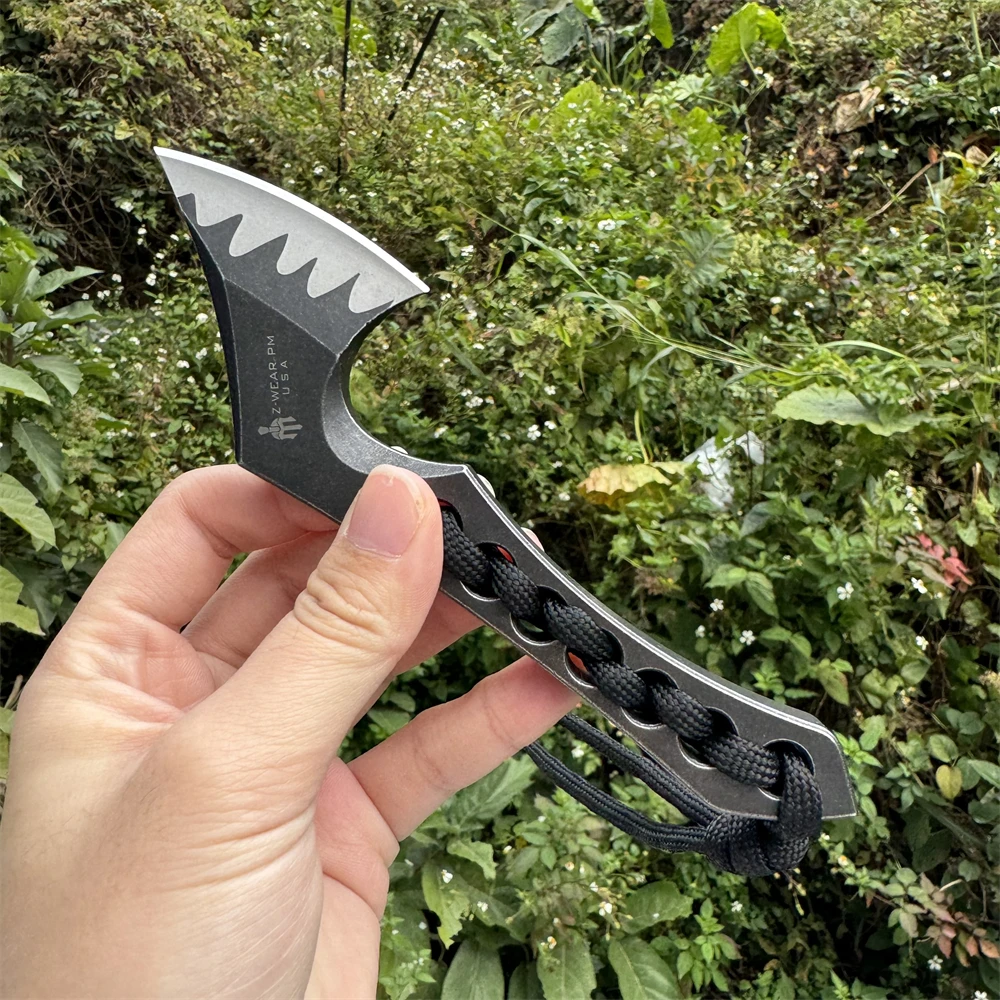 

Miller Mini Axe Mini Pocket Knife EDC Portable Tool D2 Blade Powder Steel Camping Hiking Travel Self-Defense Tool Knife K-Sheath