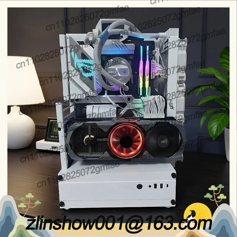 Open chassis 240/360 water-cooled air-cooled rack ATX/MATX graphics card vertical desktop host small chassis