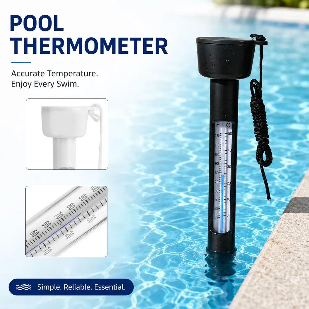 Floating Pool Thermometer Dual Scale Celsius Fahrenheit Water Temperature Gauge With Anti-Lost Rope For Swimming Pool Hot Tub
