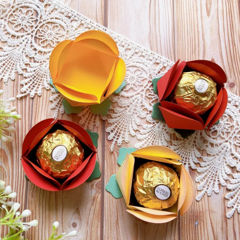 KLJUYP Rose Boxes Metal Cutting Dies Stencils for DIY Scrapbooking/album Decorative Embossing DIY Paper Cards