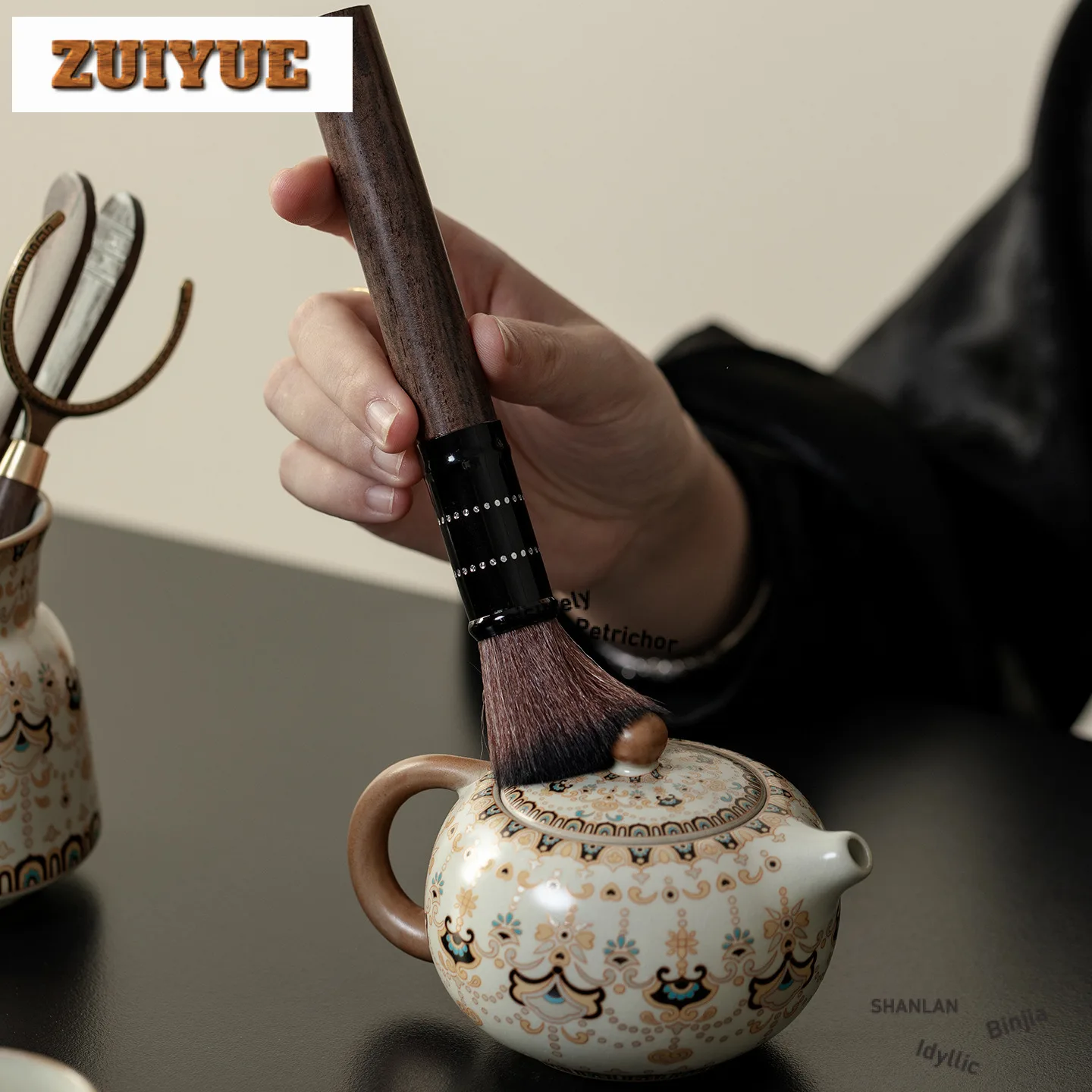 الخشب الصلب رو فرن مطعمة الصقيل دونهوانغ الشاي ستة السادة الجمالية الشاي أداة مجموعة أدوات الشاي مجموعة خدمات الشاي #2