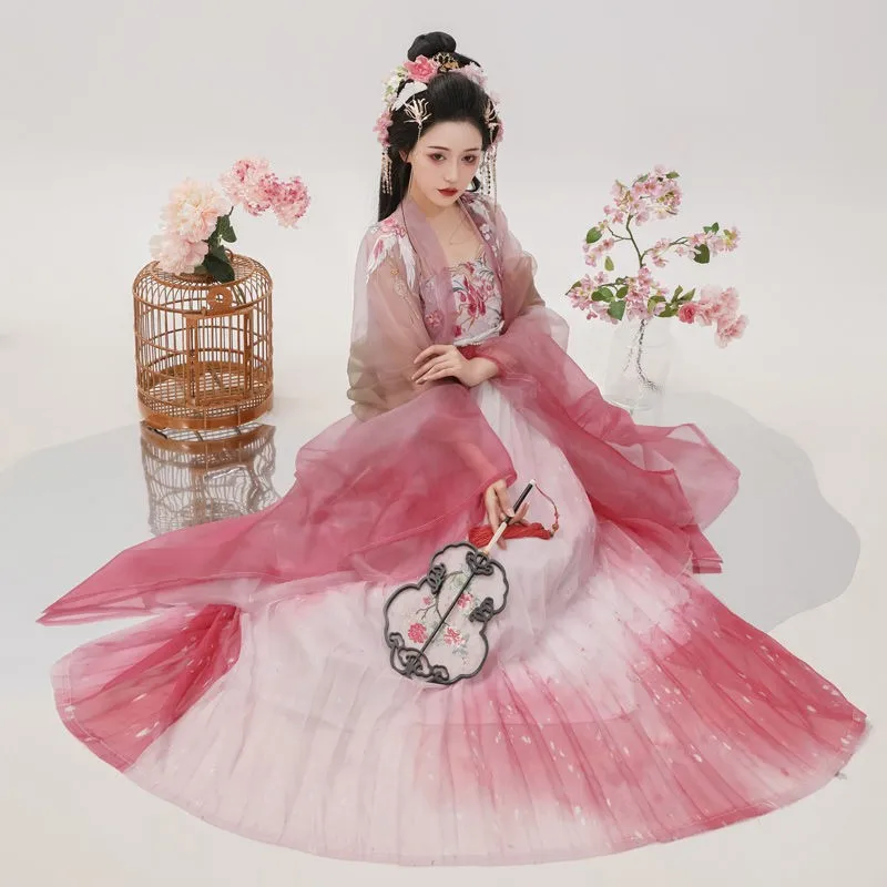 

New women's Hanfu dress with embroidery, retro Tang style, elegant and magnificent cosplay fairy dance Hanfu set