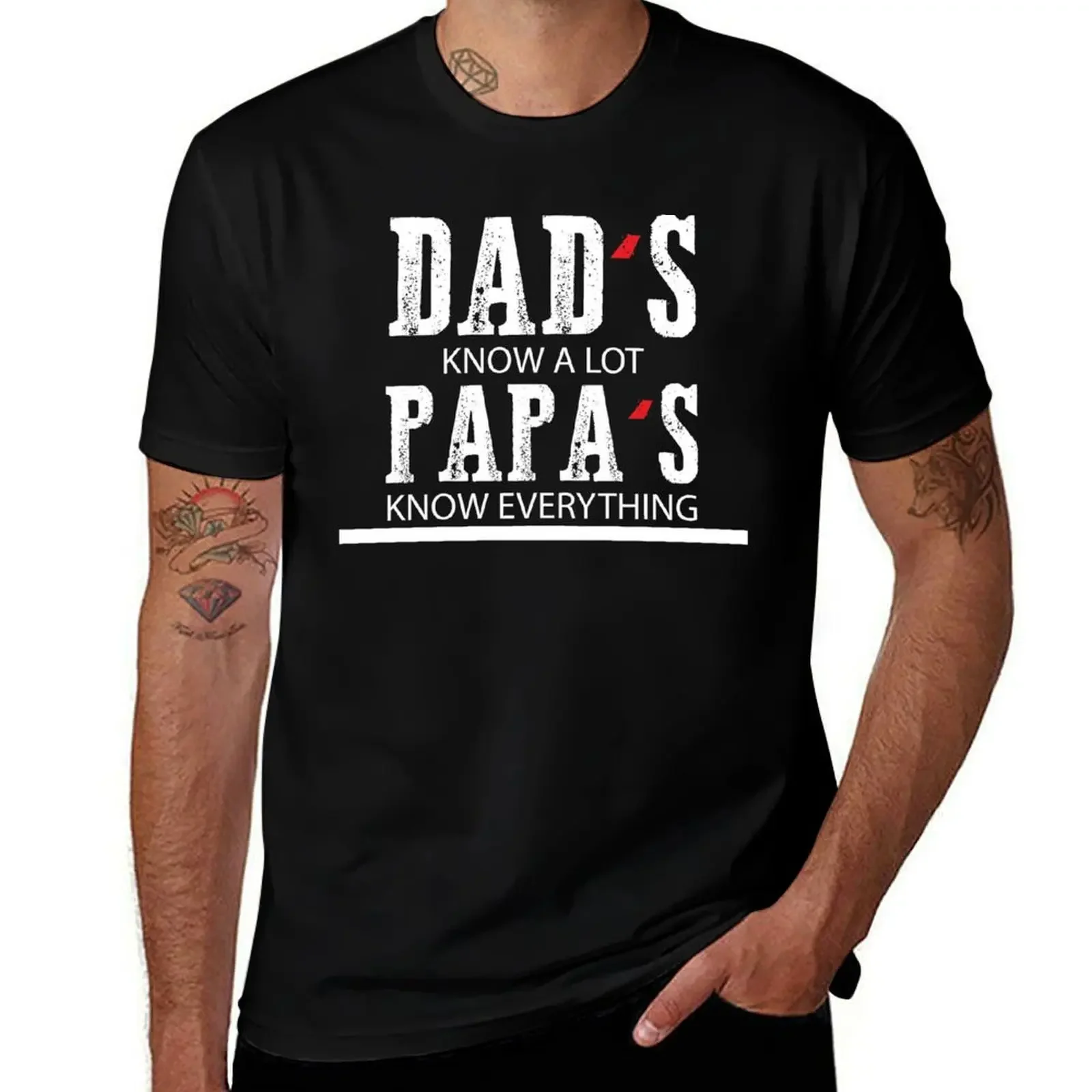 

Dad's Know a Lot Papa's know Everything T-Shirt shirts graphic vintage T-shirts oversize t shirts for men