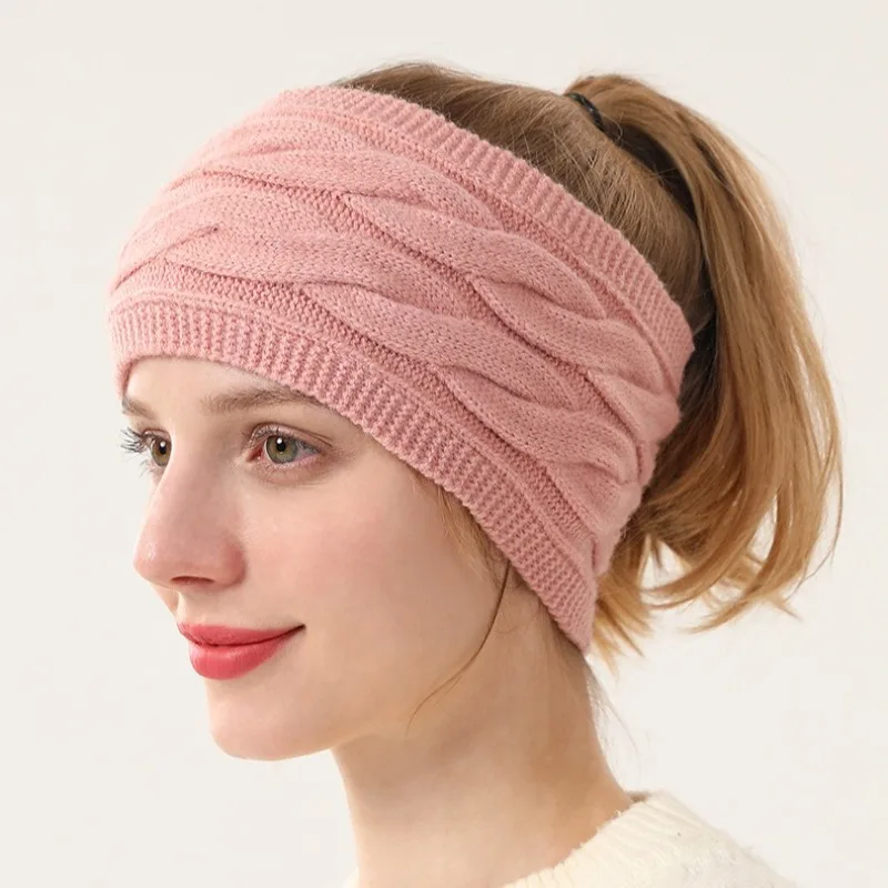 2 قطعة/المجموعة الشتاء متماسكة عقال دافئ السفر في الهواء الطلق الرياضة اليوغا عقال ارتداء اليومي اكسسوارات الشعر الزخرفية #1