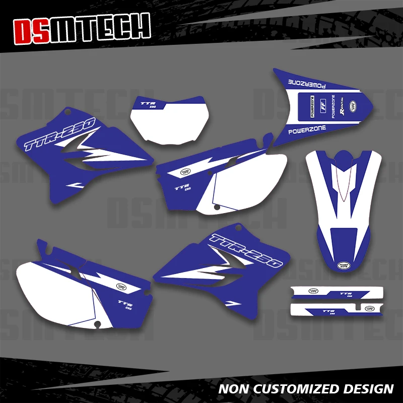 

DSMTECH For YAMAHA TTR 230 TTR230 2005-2023 Full Graphics Decals Stickers Motorcycle Background Custom Number Name 001