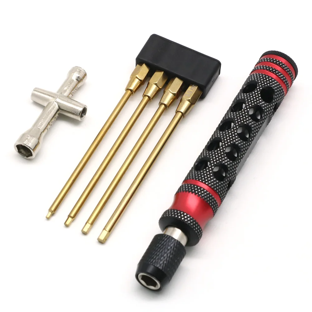 Hex Scewdriver 4 in 1- Allen Wrenches Set 1.5mm 2.0mm 2.5mm 3mm with 4 in 1 Cross Wrench 4 5 5.5 7mm for TRX4 Arrma Drone Boat