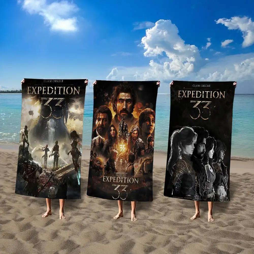 Game Clair O-Obscur E-Expedition 33 Bath Towel Microfiber Soft Water Absorbing For Girl Kids Decorative Cartoon Beach Towel