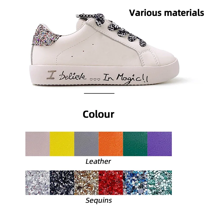 CCDB Star-Zapatillas deportivas de cuero para niños y niñas, zapatos casuales de moda personalizados, calzado de diseñador