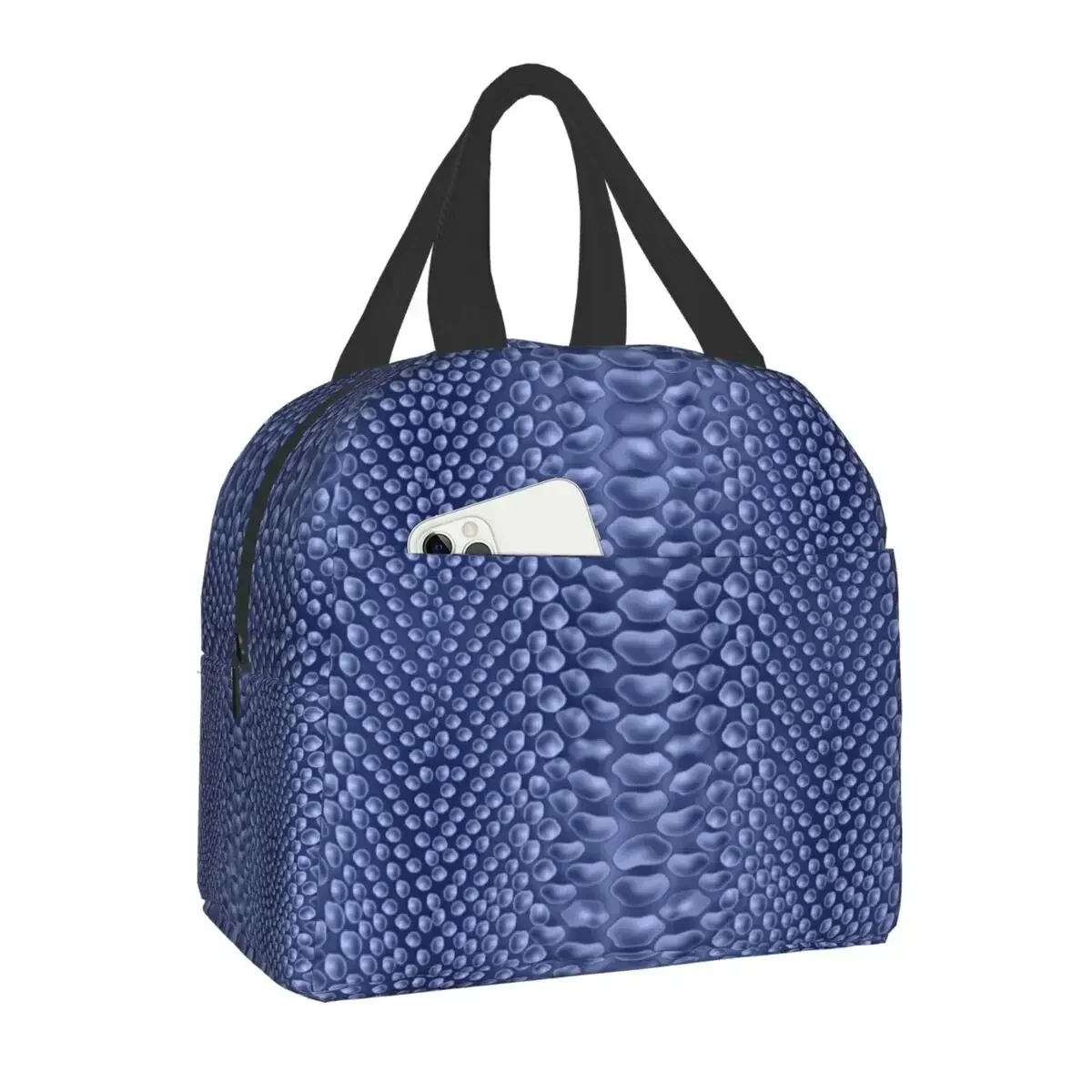 Snake Skin Print Insulated Lunch Bag for Women Waterproof Snakeskin Animal Texture Thermal Cooler Bento Box Office Work School