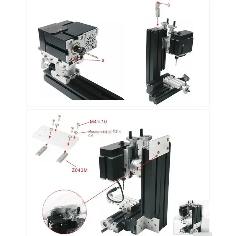 Herramienta de bricolaje para hacer modelos de enseñanza de taladradoras y fresadoras de micro metal de seis ejes