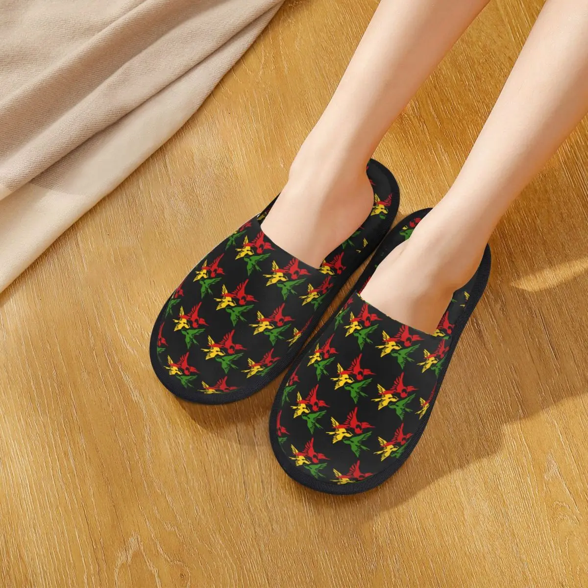 

Кавайные тапочки в стиле регги на заказ, теплые мягкие женские домашние тапочки из пены с эффектом памяти, пушистая обувь для спальни