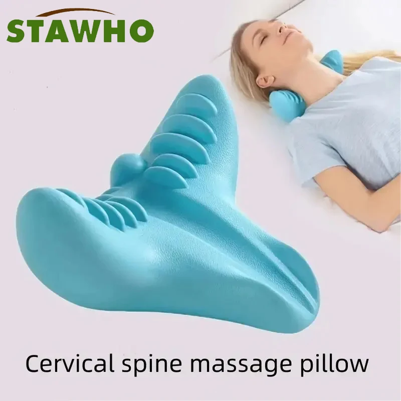 PC Pillow Cervical Traction, Cervical Muscle Relaxer Massager,Shoulder Neck Traction Correction for Pain Relief Spine Alignment