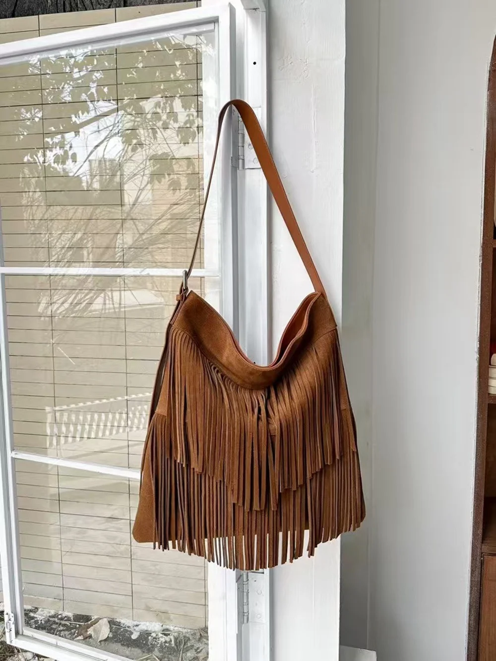 Bucket Bag Suede - Vintage Boheemse Franje Kwastje Schoudertas Dames