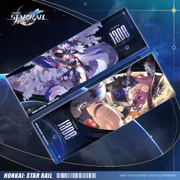 Juego de personajes de erudición, billetes láser Star Rail, 21x7cm, marcapáginas Jade Argenti Serval Qingque Jing Yuan Himeko Herta
