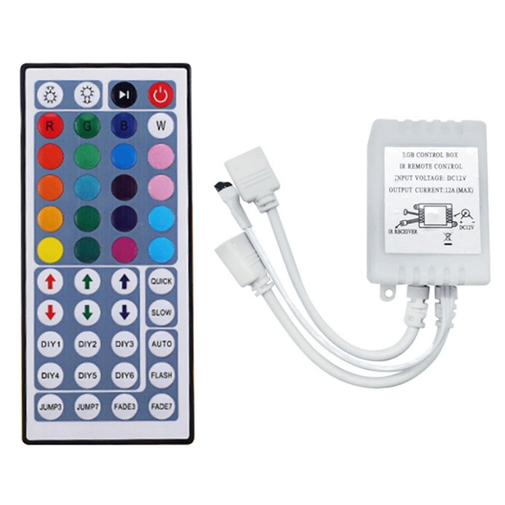 Controlador LED RGB A57G-DC12V + Control remoto de 44 teclas, caja de Control RGB, controlador de tira de luz IR para tira de luz RGB 2835 5050