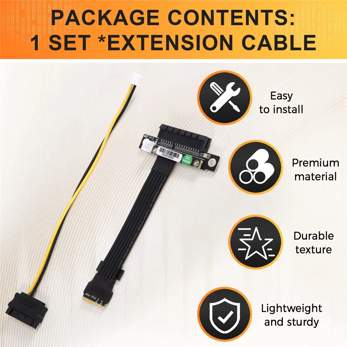 M.2 WiFi Key to PCIe 4.0 X4 Extension Cable Adapter SSD Riser for Laptop Notebook 4x PCI Express Card A