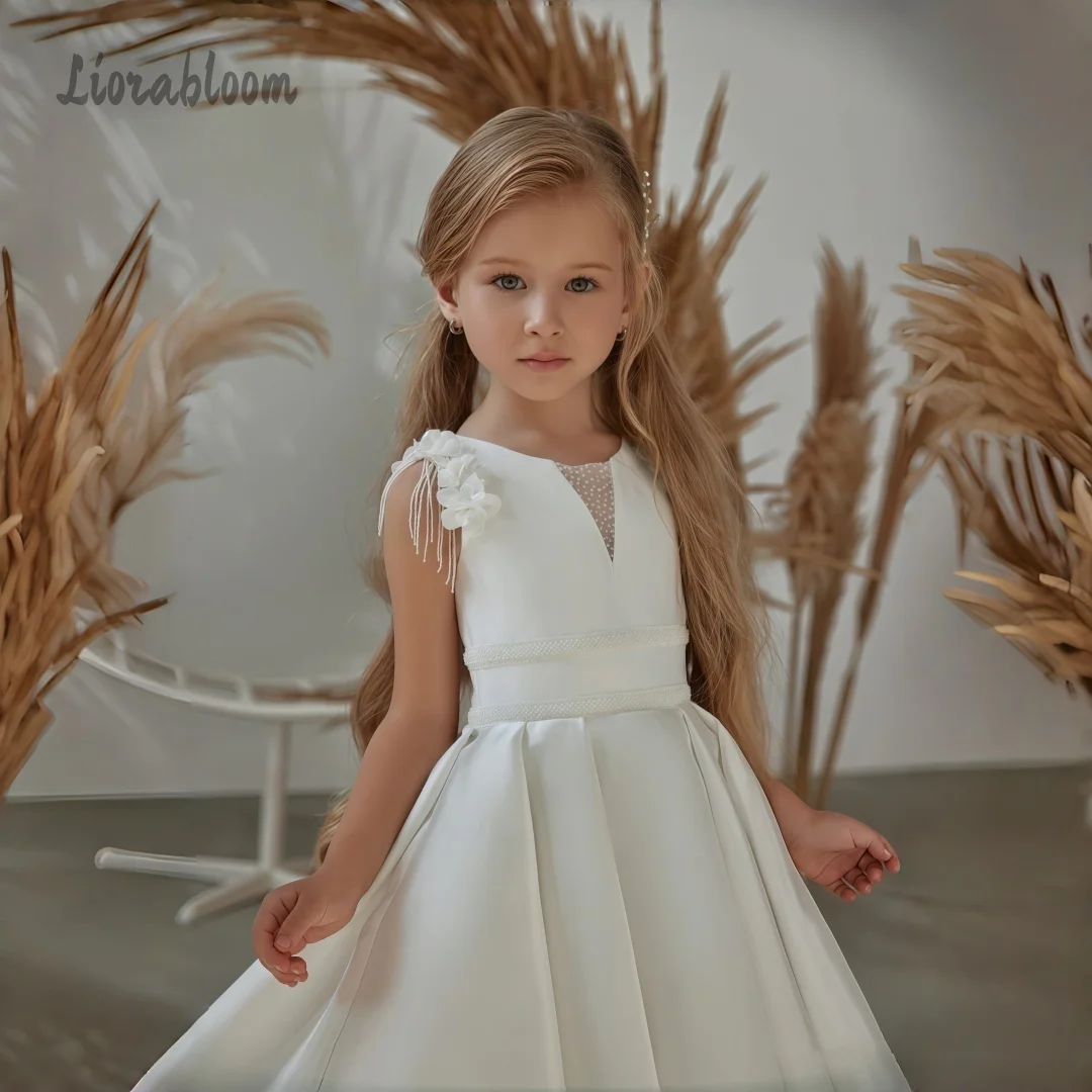 Girls' Sparkling Gown Backless Flower Girl Dress Trailing Evening Gown Women's Wedding Party Attire Dress свадебное платье